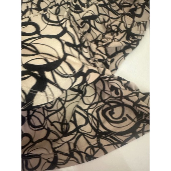 Women M Beige wrap style blouse water color abstract Susan Graver 3/4 sleeve - Picture 5 of 8